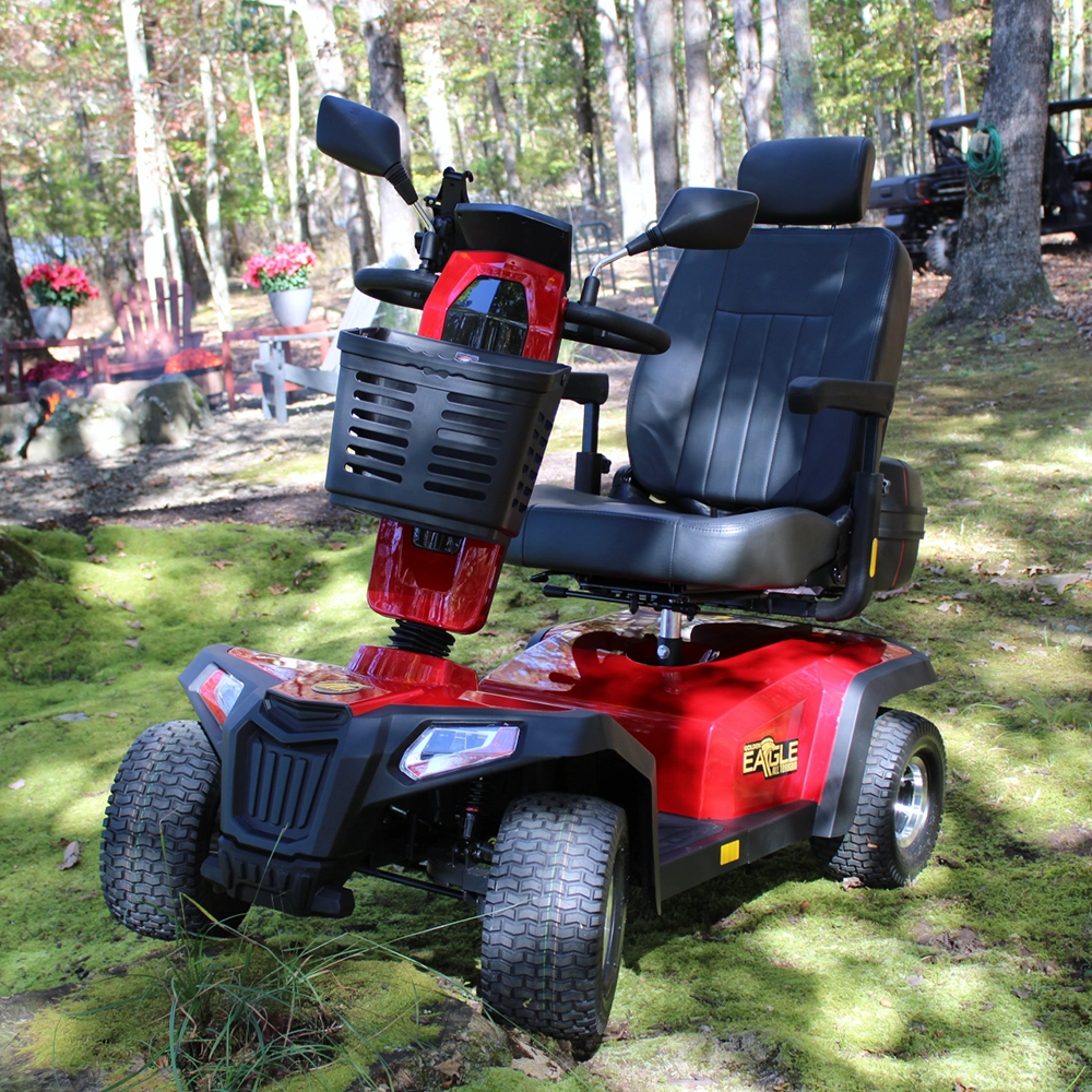 All-terrain mobility scooter with large tires for outdoor and rough surface use
